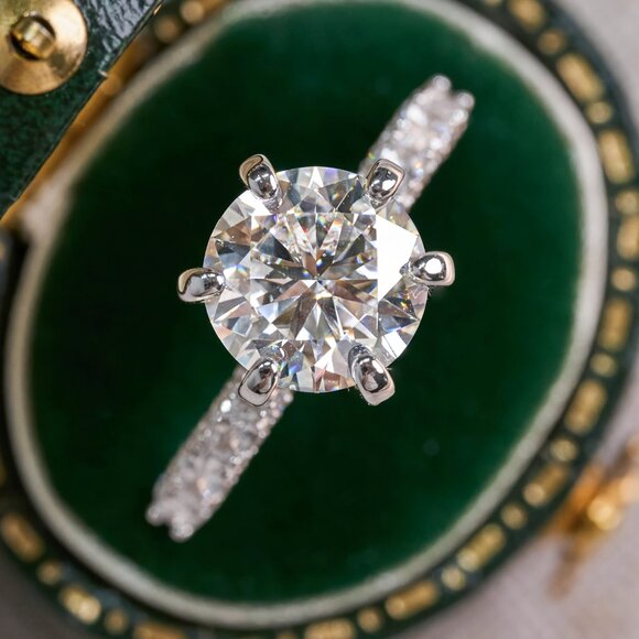 Stunning 3 Carat Moissanite Ring S925 Sterling Silver - Picture 6 of 10